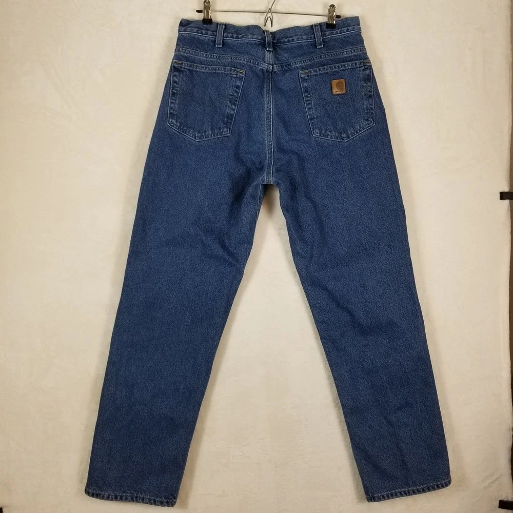 Carhartt B172 DST Mens Flannel Lined Relaxed‎ Fit Jeans Dark Stone Blue 34x32
